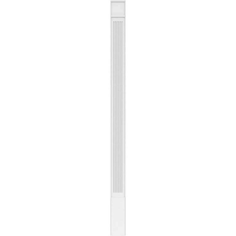 Pilastre cannelé en PVC (la paire), Base et chapiteau décoratifs, 7" x 48" x 2"