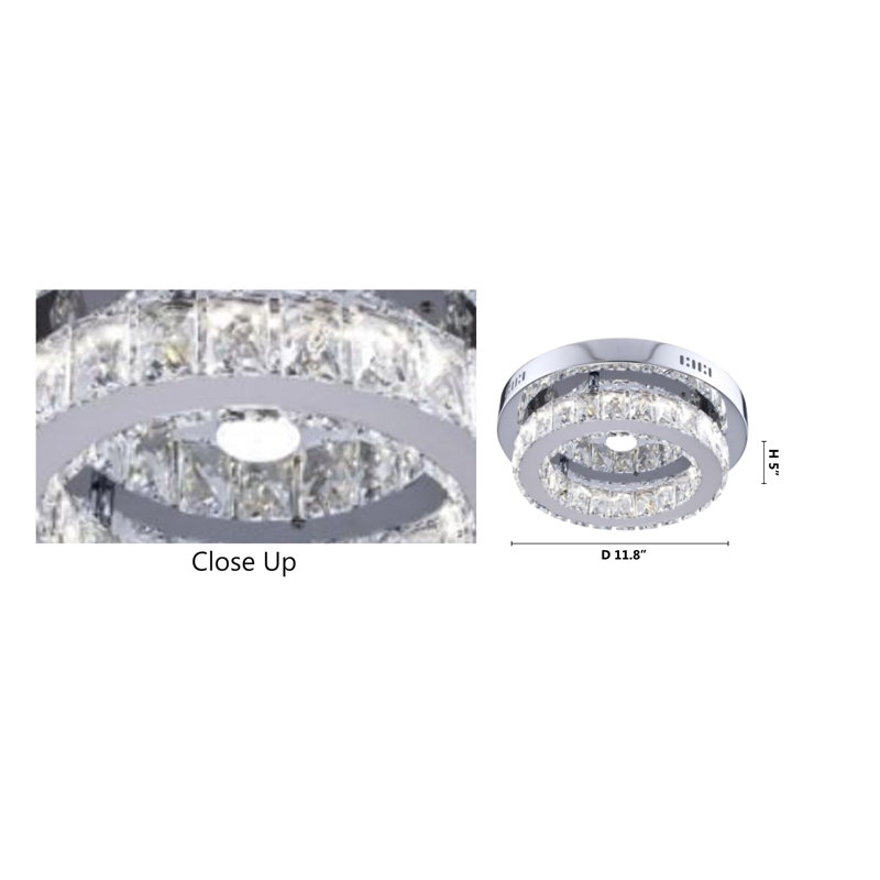 Letitia Modern LED Round Crystal Flush Mount