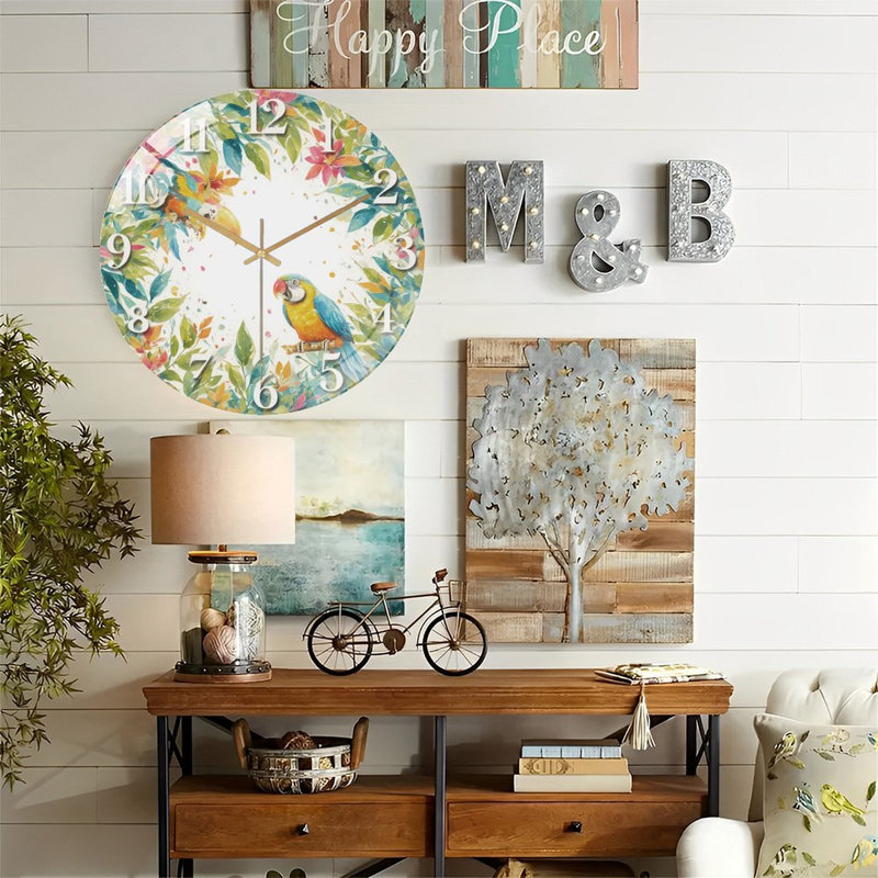 Horloge murale moderne en verre 12 po
