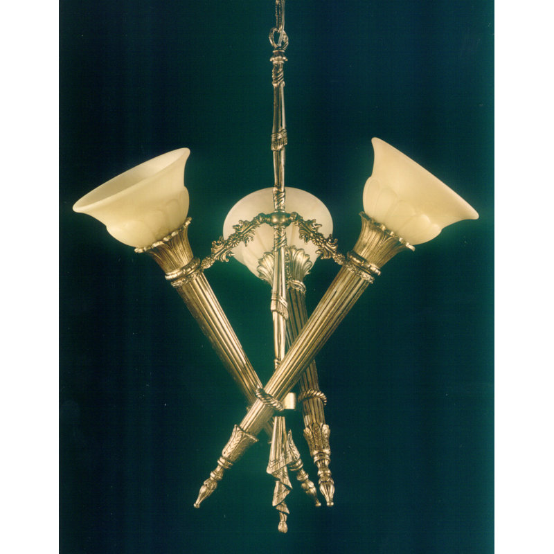 Dangerfield 3 - Light Shaded Chandelier, French Gold