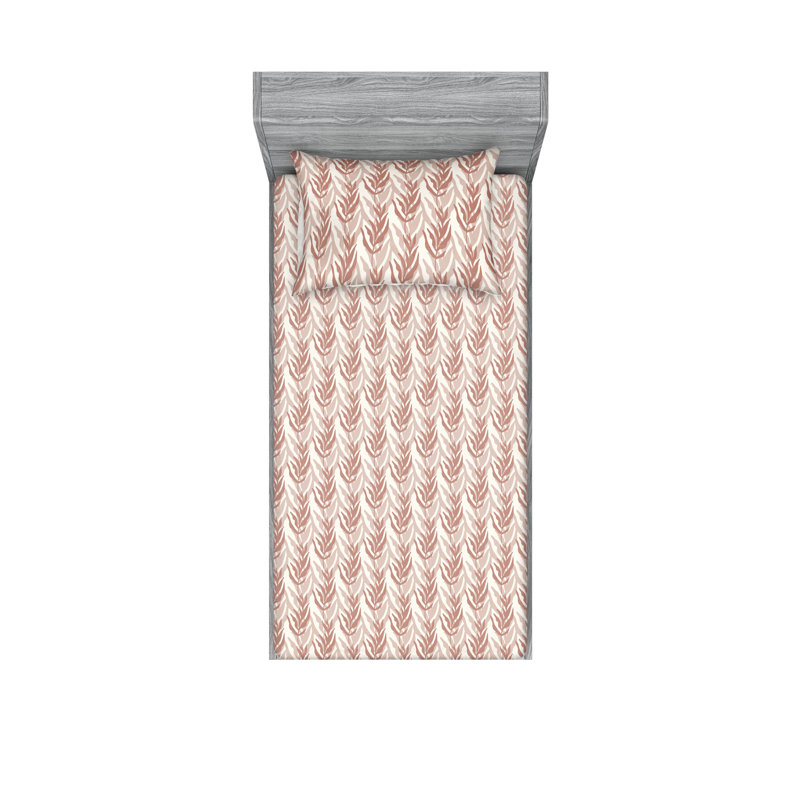 Drap-housse et taie décorative Ambesonne, Ensemble de draps pour lit simple avec 1 taie d'or