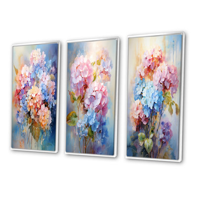 «Delicate Hydrangea Bouquet Tender Pastel», 3 pièces