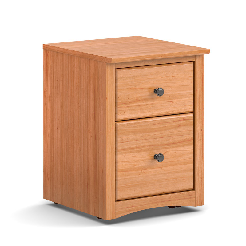 Malani 17.5'' Wide 2 -Drawer Solid Wood Mobile File Cabinet, Natural
