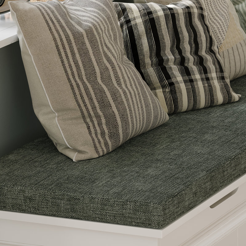 L-Shaped Storage Bench With Cushioned Seat