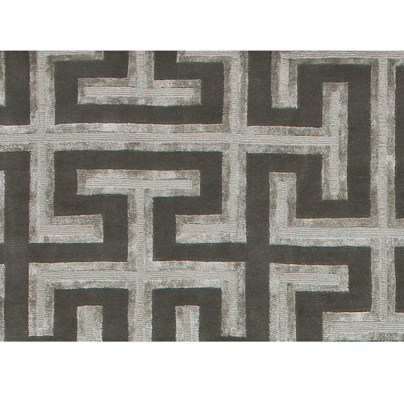 Geometric Area Rug in Silver/Gray/Black, Rectangle 9' x 12'