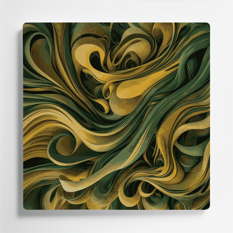 «Biomorphic Abstraction 77», art mural en métal vert, H 12 po x l 12 po