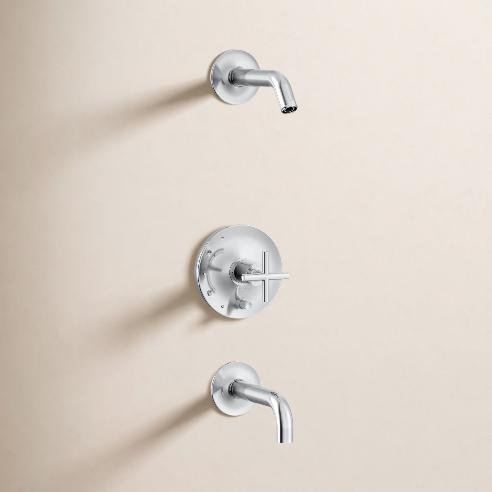 Purist Shower Faucet, Polished Chrome, Cross