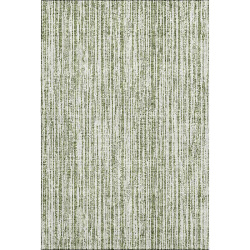 Premium Machine Washable Prisco Green Rug, Rectangle 2'6" x 3'10"