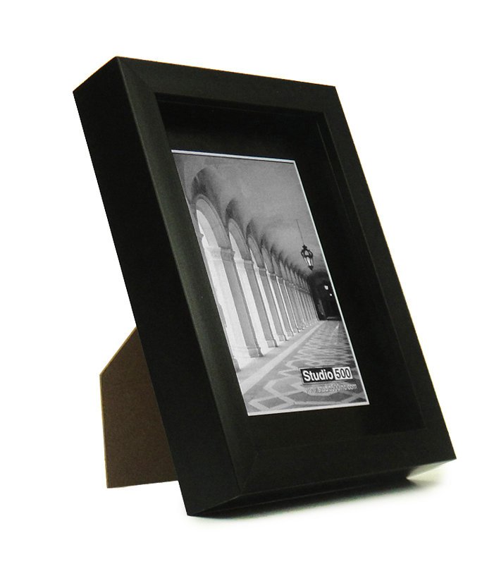 Cadre photo Traditional Collection Shadow, Noir mat, 7 po x 5 po