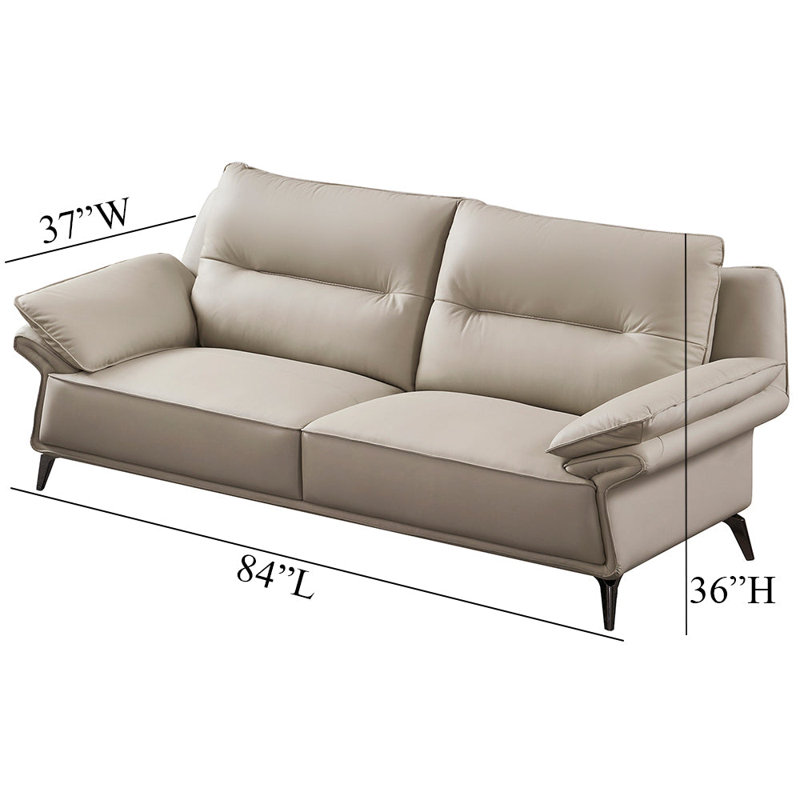 Causeuse en cuir American Light EK-D836, 38" H x 67" W x 39" D