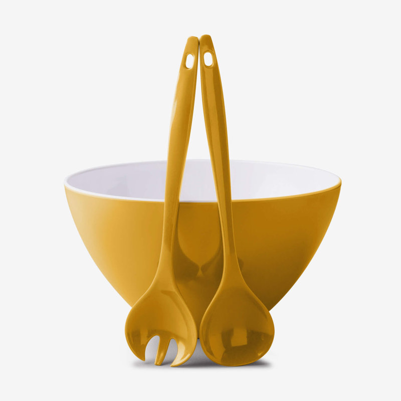Melamine Salad Bowl and Server Set, Mustard