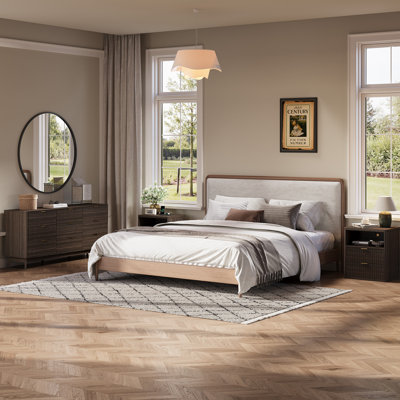 Ensemble de chambre à coucher 3 pièces, commode 9 tiroirs et tables de chevet 3 tiroirs