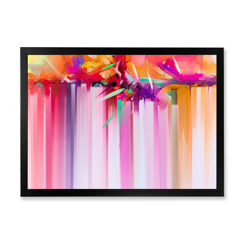 «Paintbrush Purple Sunrise Impression», reproduction sur toile flottante, Cadre noir, H 8 po x l 12 po x P 1 po