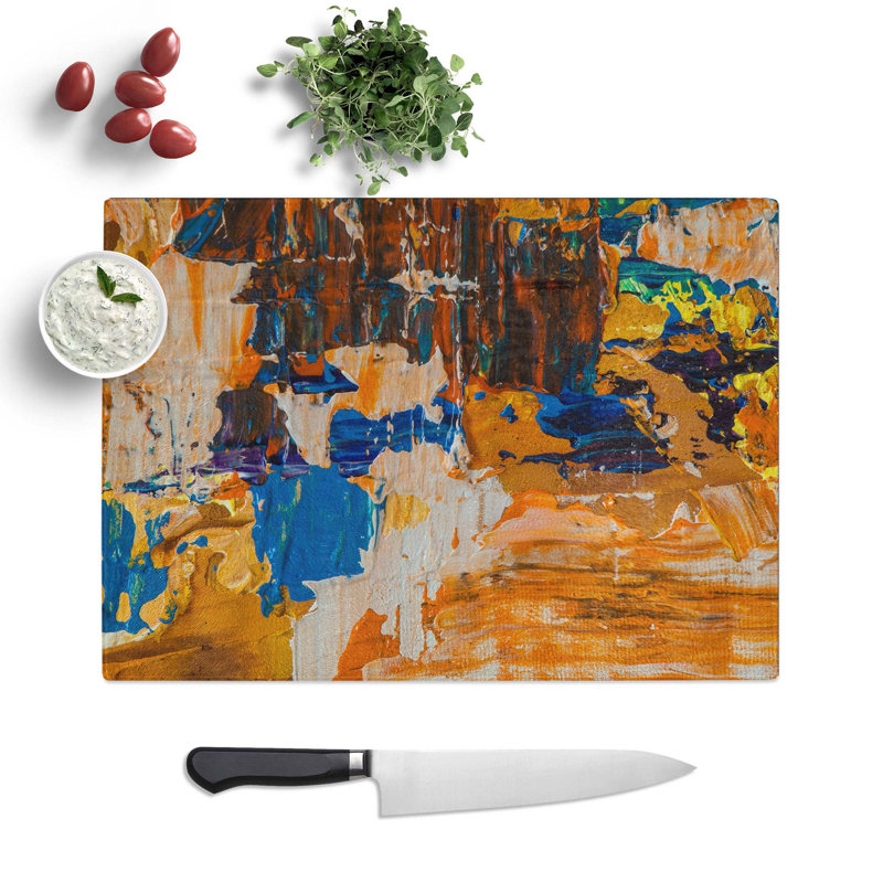 Tempered Glass Art Painting Vol.426 Chopping Board, 39 cm W x 28.5 cm L