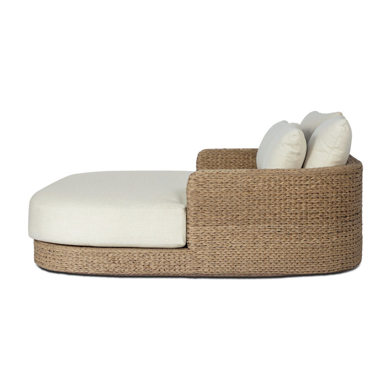 Caney Outdoor Double Chaise-Vergo Cream