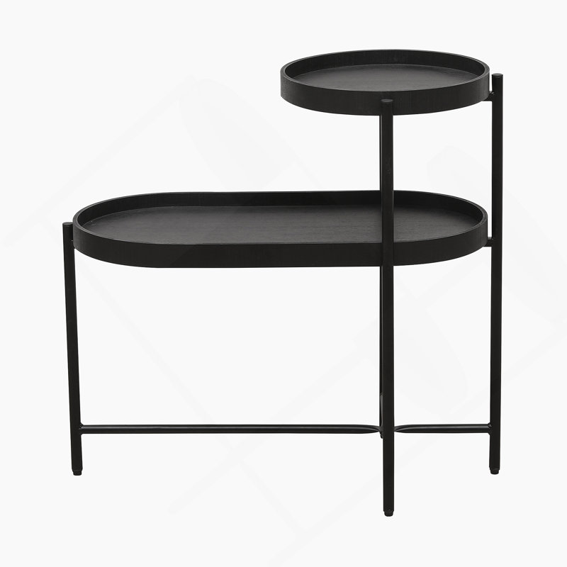 2-Tier Side Table with Storage, Sofa Table Wooden Desk End Table