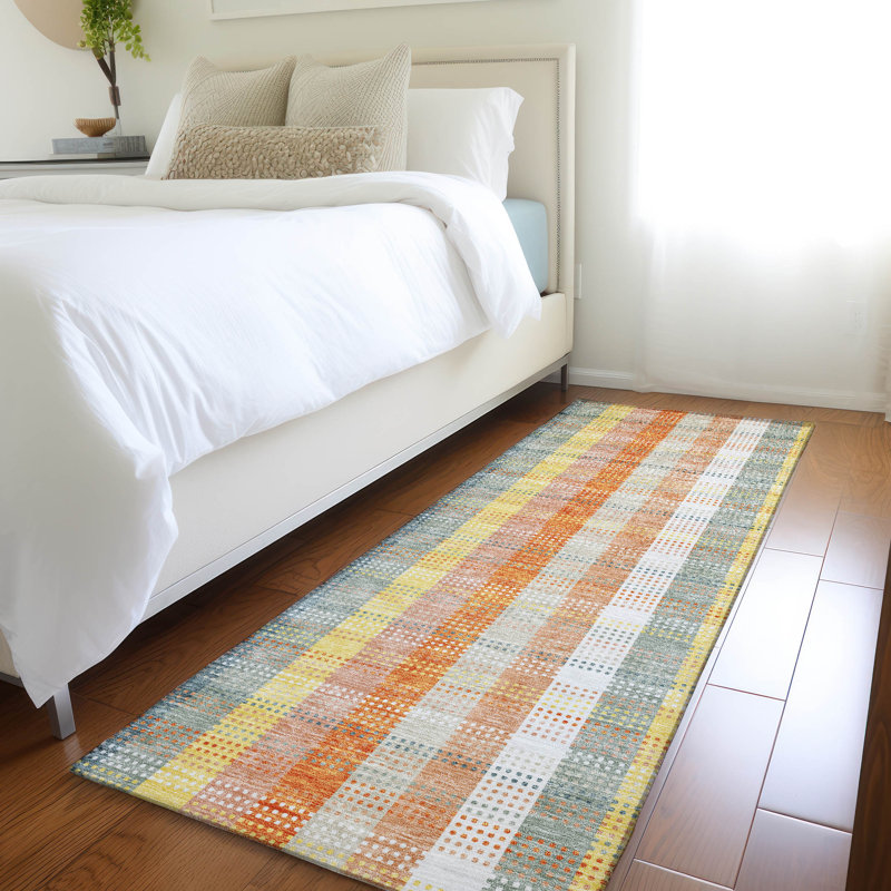 Premium Machine Washable Prisco Peach Rug, Runner 2'3" x 7'6"