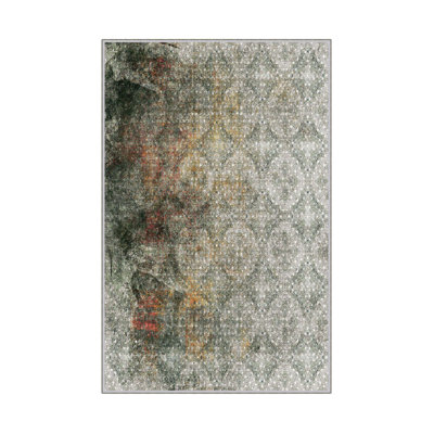 Luxurious Woven Carpet 5.2 x 7.5 ft, 100% Polyester, 0.4 in Pile Height | Antibacterial, Non-Slip PVC Dot Underside, Machine Washable | Elegant 3D Digital Print Design, Perfect for Living Room & Bedroom Décor