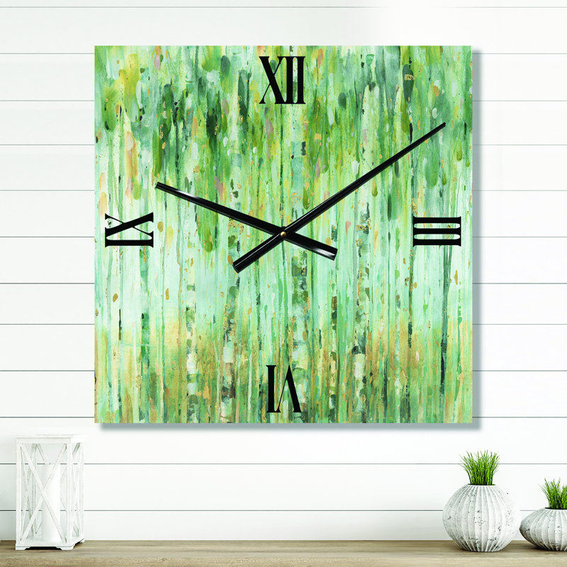 La forêt de bouleaux II - Horloge murale traditionnelle, Petit