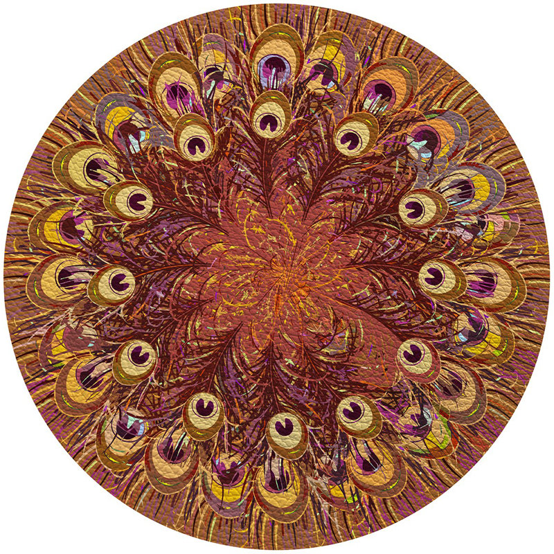 Vegan Leather Round Placemats, Carmel