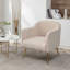 Chaise d'appoint moderne en velours avec pieds en métal, fauteuil de chambre avec cadre en bois, chaise d'appoint tendance pour salon, entrée de chambre à coucher-130383582
