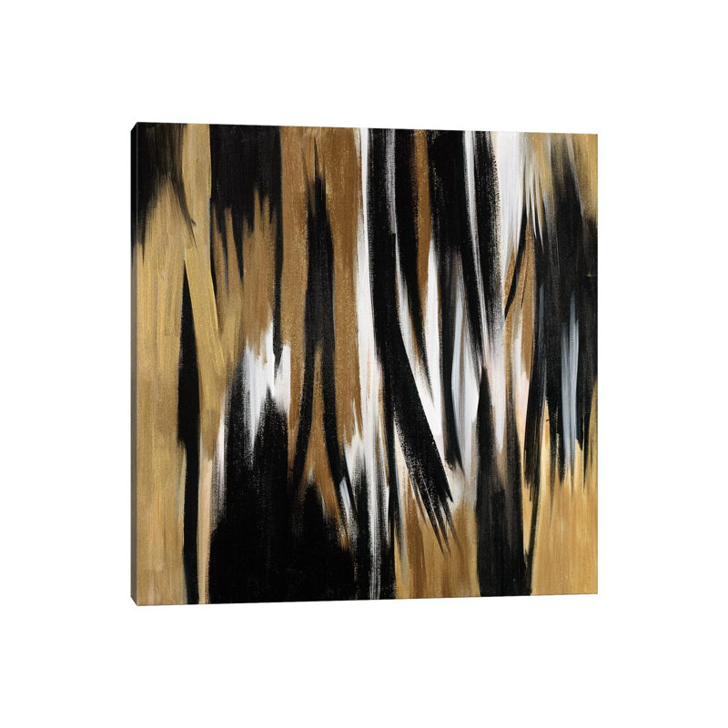 Gold/Black Untitled by Corrie LaVelle - 1 Piece Wrapped Canvas Wall Art, 93.98 cm H x 93.98 cm W x 3.175 cm D