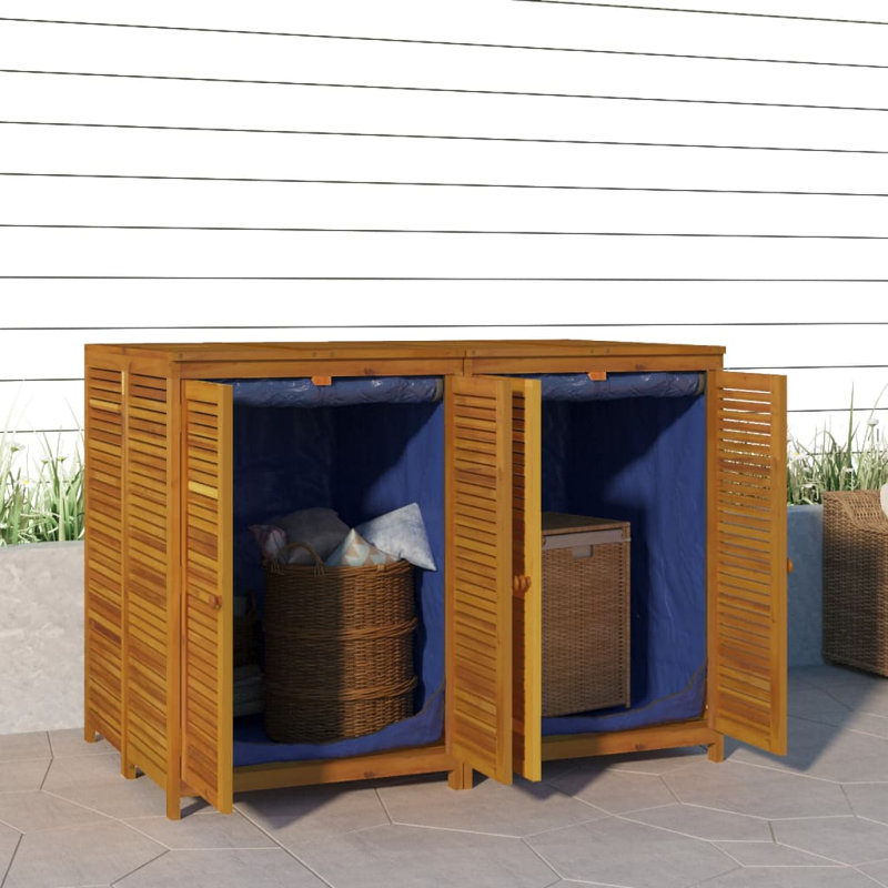 Boîte de rangement en bois d'acacia résistant à l'eau en brun