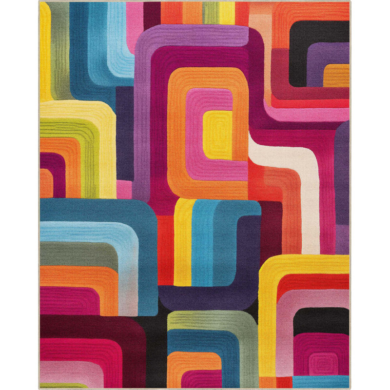 Kehr Whispers Modern Abstract Watercolor Area Rug, Rectangle 7'10" x 9'10"