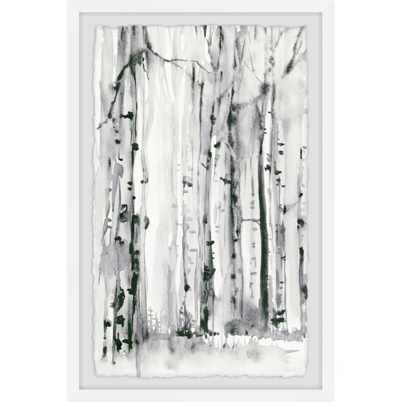 «Woodland Patches» par Parvez Taj - peinture encadrée, H 36 po x l 24 po x P 1,5 po