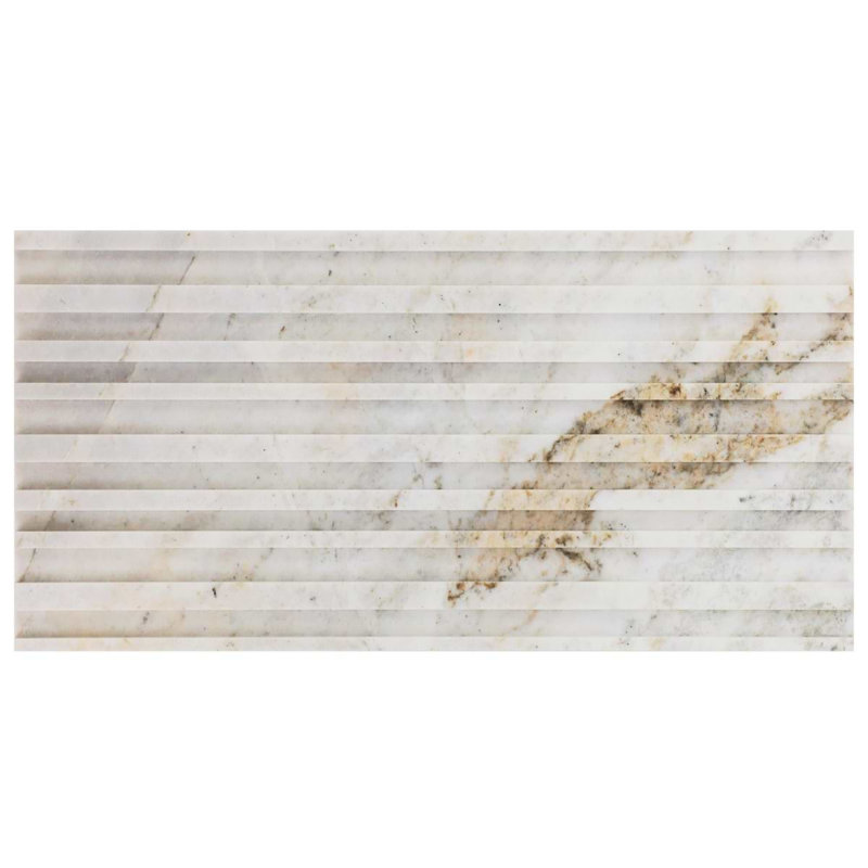 Stonework Alaska White 12x24 Marble Tile, Barcode 3D Polished/Honed