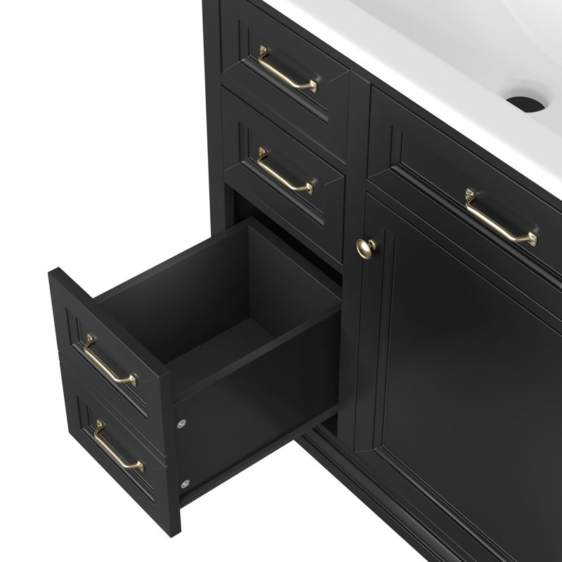 Meuble-lavabo 36 po avec comptoir en céramique, Noir