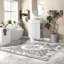 Meuble-lavabo moderne blanc et lavabo en céramique, rangement de salle de bain compact et élégant