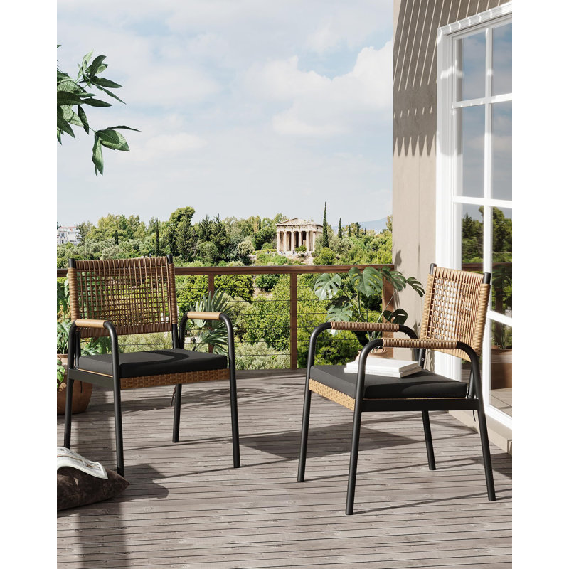 Patio Dining Armchair, Black