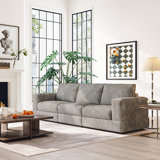 Edenburg Modern Corduroy Sofa, Modular Sectional Upholstered Couch with Soft Pillows Backrest and Deep Seat for Living Room