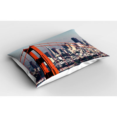 Blue/Gray/Red Polyester Microfiber Piece Sham