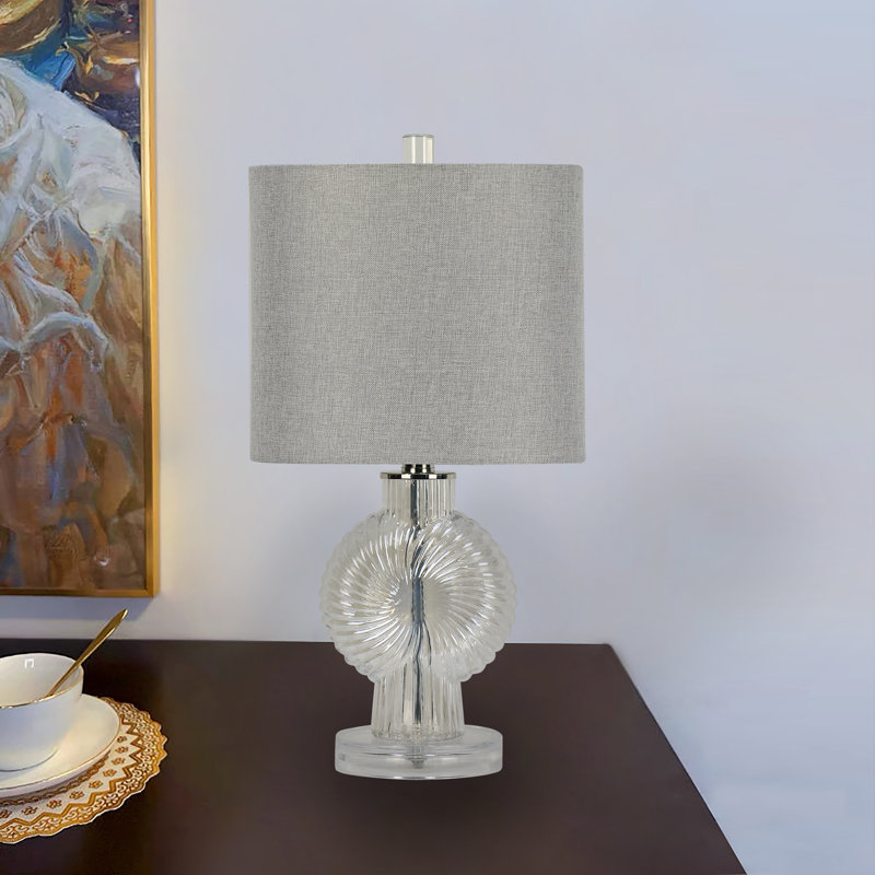 Lampe de table en cristal Kornilia, H 19,5 po x l 10,5 po x P 6,5 po