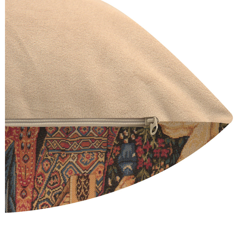 Medieval Taste Cushion Covers, Red Unicorn 5, Square 14"