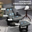  Fauteuil inclinable de massage en similicuir gris neutre avec repose-pieds, inclinaison manuelle pivotante à 360 ° pour un usage domestique