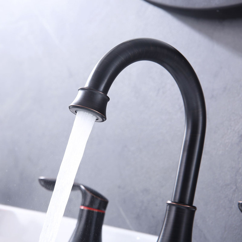 Widespread 2-handle Bathroom Faucet with Drain Assembly, Oil Rubbed Bronze