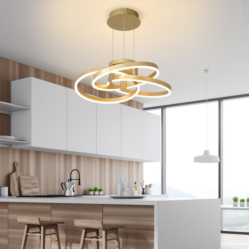Beacan Dimmable LED Geometric Chandelier, Gold
