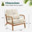 Lemley Mid Century Solid Wood Accent Chair Upholstered Armchair with an Extra Pillow-2049176367