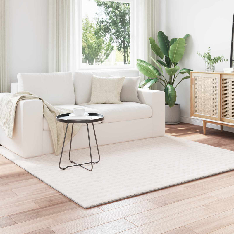Modern Indoor Rug, Cream, Square 120 cm