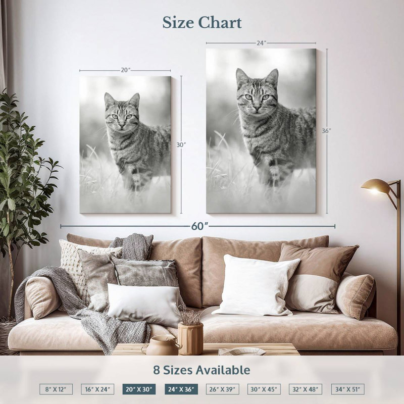 Brampt Grey Cat, 36" H x 24" W