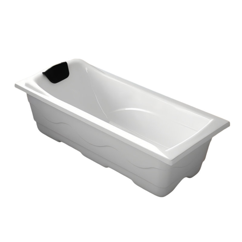 Ensemble de baignoire et douche en H 66,93 po H 18,90 po Simple Modern, Blanc