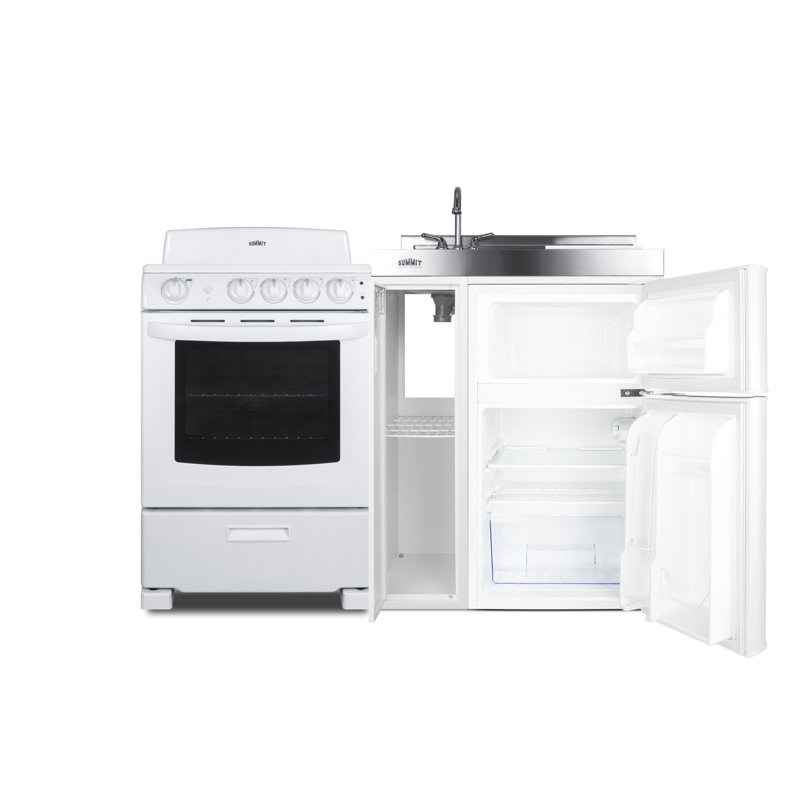 Summit Appliance All-In-One Combo Kitchens 3.2 Cubic Feet Kitchenette Mini Fridge with Freezer