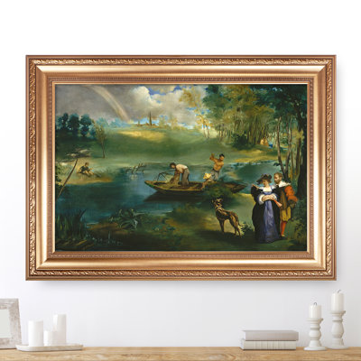 Fushing (The Angler) by Édouard Manet Framed,Silver Edge Frame The World Classic Art Reproductions,Wall Art for Home Decor