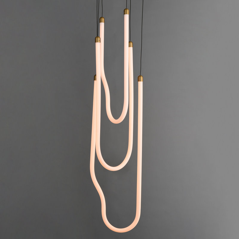 Luminaire suspendu à lumières multiples Soleil, Laiton vieilli naturel, 3, H 29,25 po x l 13 po x P 13 po