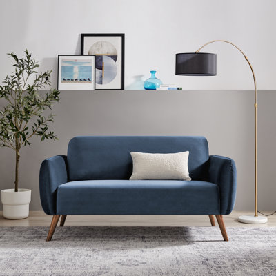 Tolly Seater Sofa Modern Deco Design - Soft Touch Luxury Velvet Retro Accent Chair In a Box