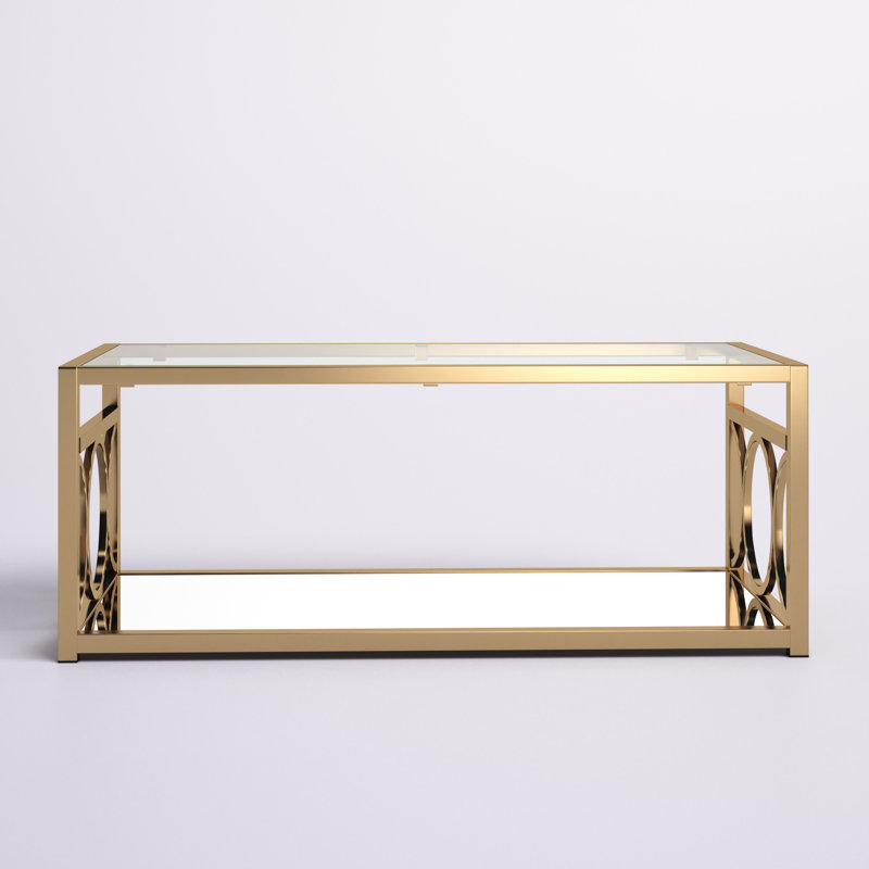 Jacia Glass Top Single Coffee Table, Champagne