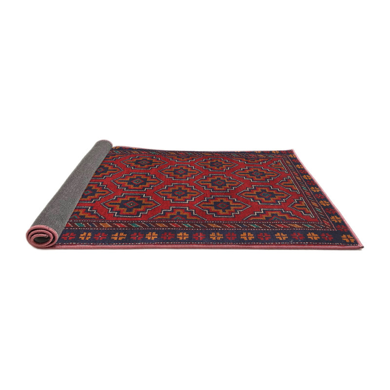 Tapis rouge à motif sud-ouest, Carré 3 pi